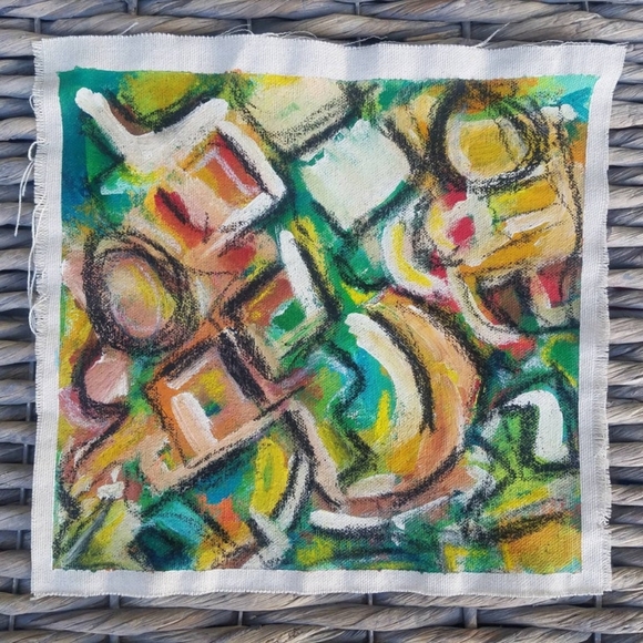 Original Abstract Painting Artwork Mixed Media Acrylic Charcoal Canvas - Picture 7 of 7